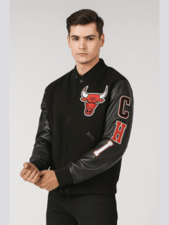 Chicago Bulls Black Varsity Jacket