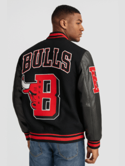 Chicago Bulls Mashup Black Varsity Jacket