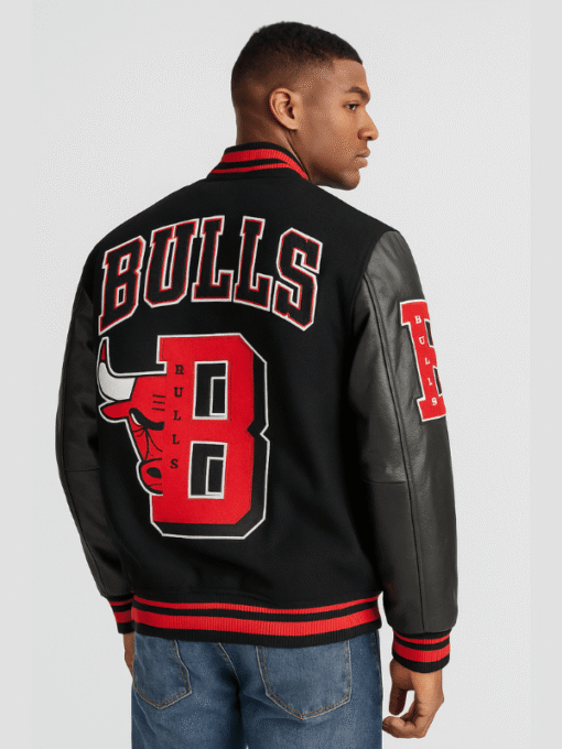 Chicago Bulls Mashup Black Varsity Jacket