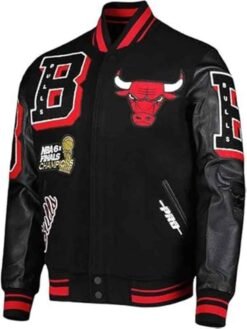 Chicago Bulls Mashup Black Varsity Jacket