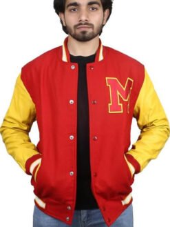 Michael Jackson Thriller Letteman Red and Yellow Varsity Jacket