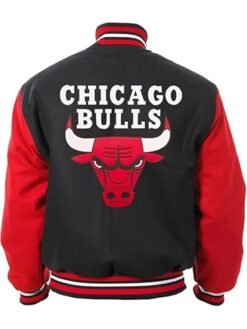 Red Chicago bull Varsity Jacket