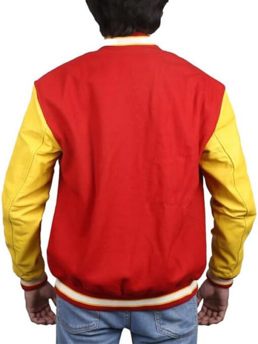 MJ Letteman Red and Yellow Varsity Jacket