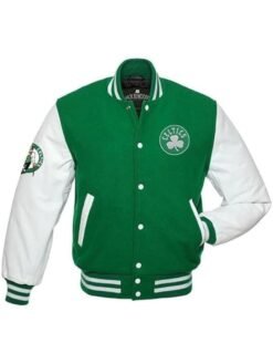 Boston Celtics Varsity Green and White Jacket