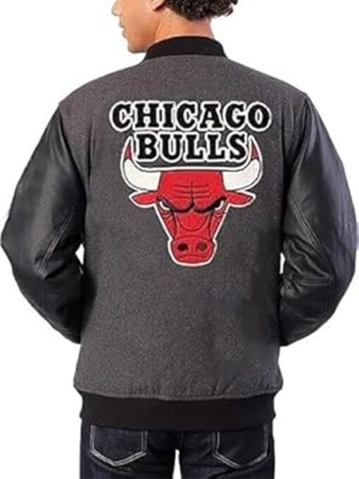 Bulls Bomber Black and Grey Jacket