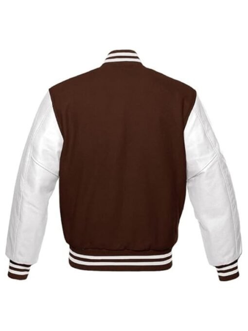 Brown and White Varsity Jacket