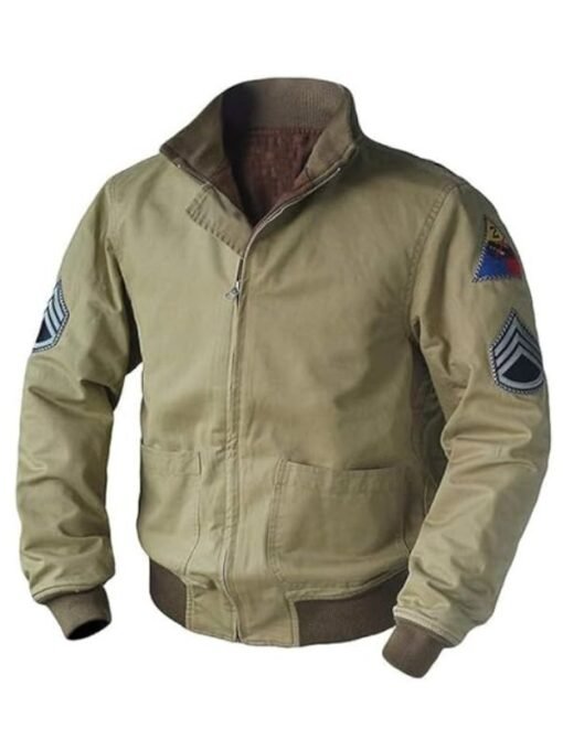 Vintage World War 2 Military Khaki Cotton Jacket