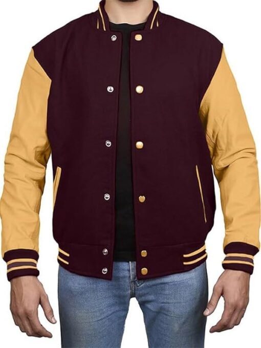 Maroon Gold Varsity Jacket