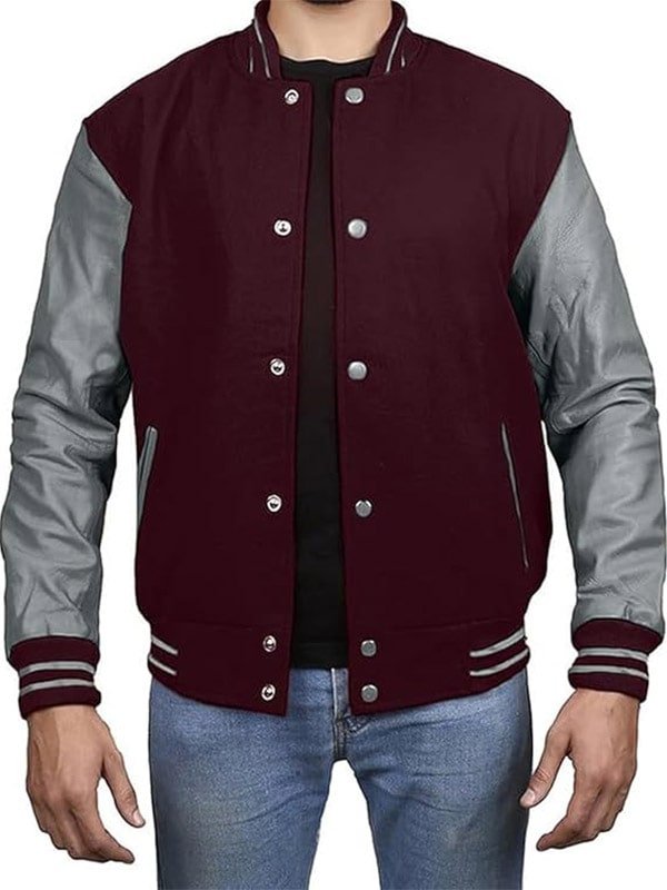 1-min Maroon Grey Varsity Jacket