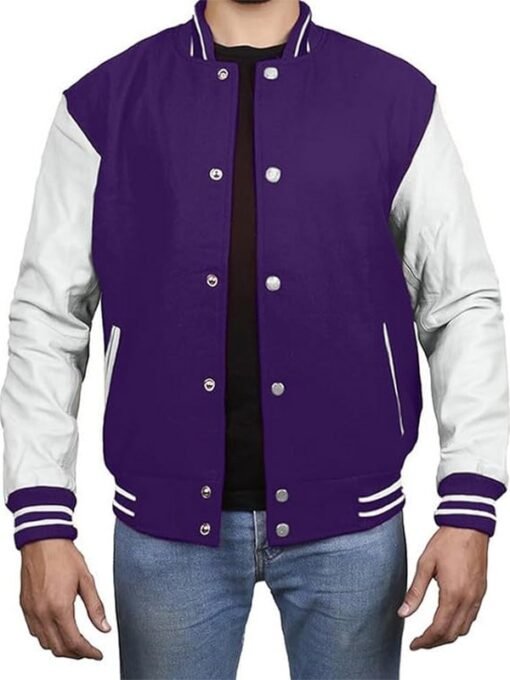 Purple White Varsity Jacket