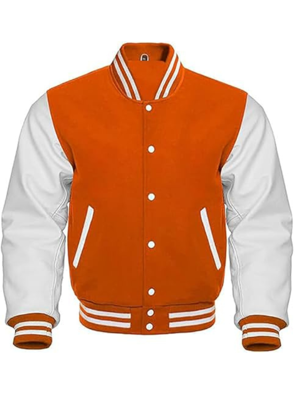 2 Orange varsity Jacket For Womens