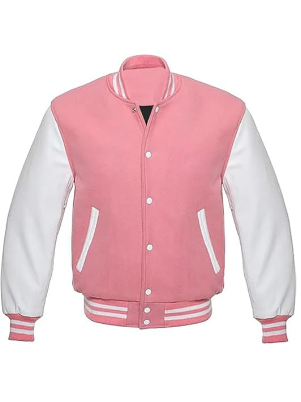 2 Pink Varsity With White Sleeves Jackets