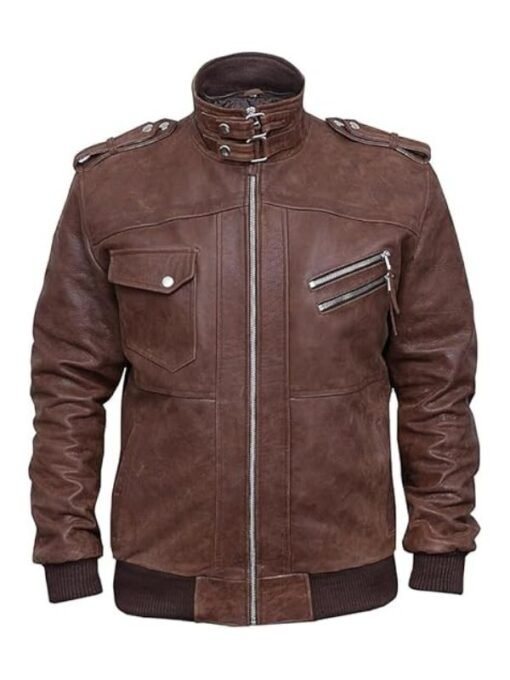 Men’s Distressed Leather Jacket
