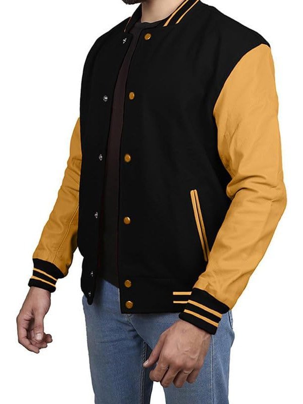 2-min Varsity Jacket In Black Gold