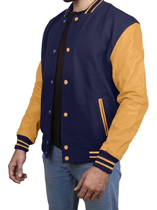 2-min Navy Blue Varsity With Gold Sleeves
