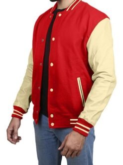 Red Cream Varsity Jacket