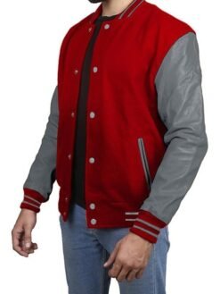 Red Grey Letterman Varsity