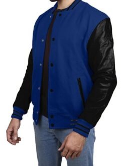 Blue With Black Sleeves Varsity