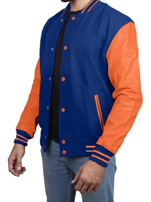 Blue Orange Varsity Jacket