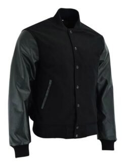 Black Wool Varsity Jacket