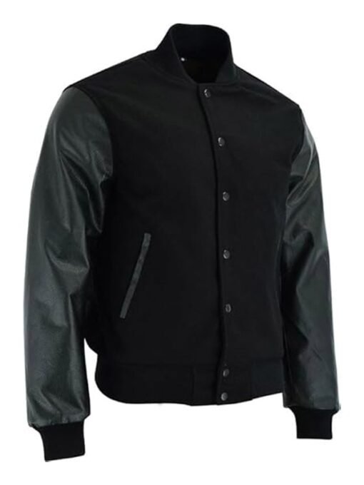 Black Wool Varsity Jacket