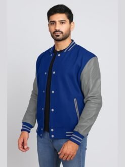 Blue Grey Varsity Jacket