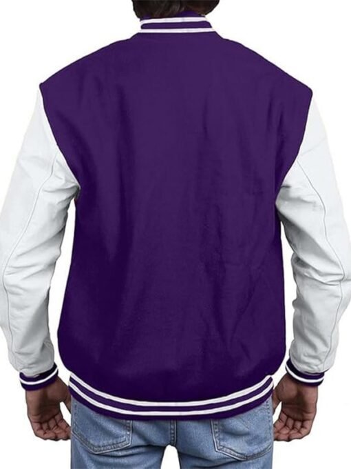 Letterman Purple White Varsity Jacket