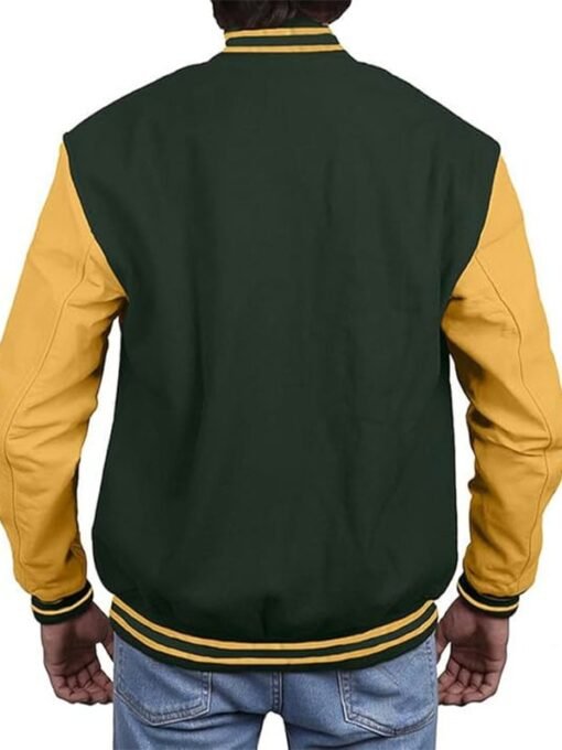 Forest Green with Gold Sleeves Varsity Jacket