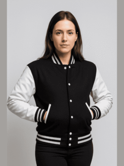 Black And White Letterman Varsity Jacket