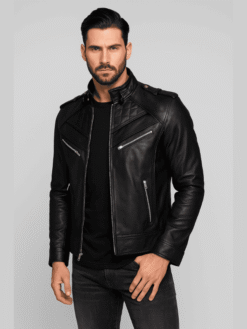 Black Biker Leather Jacket