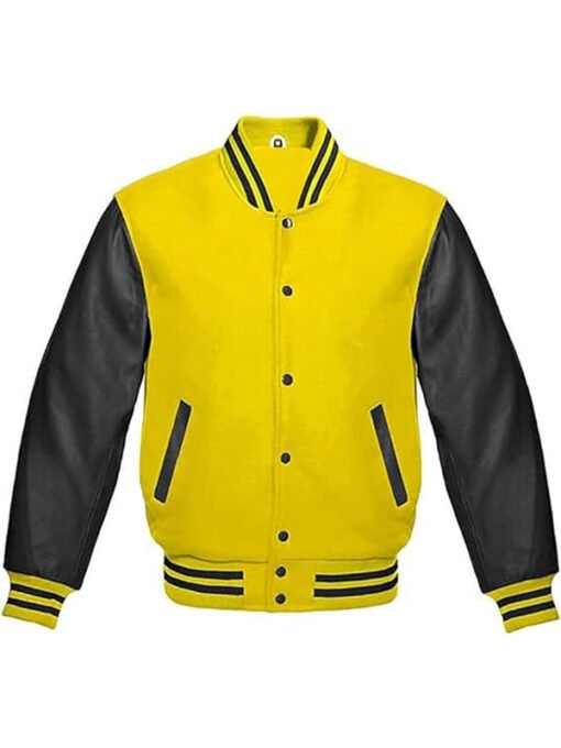 Yellow Letterman Varsity Jacket