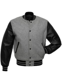 Grey Black Varsity Jacket