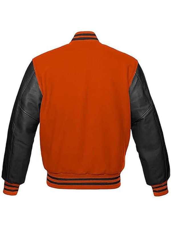 Untitled-2 Orange With Black Sleeves Varsity