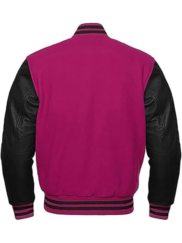 Untitled-2 Letterman Pink Varsity Jacket