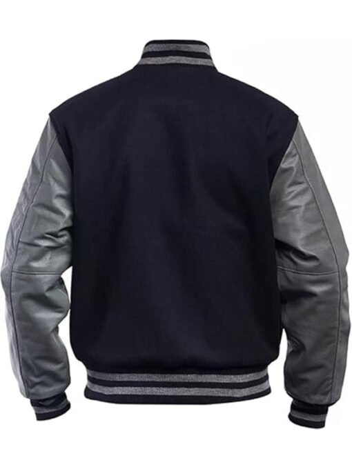 Black Varsity With Grey Sleeves Jacket