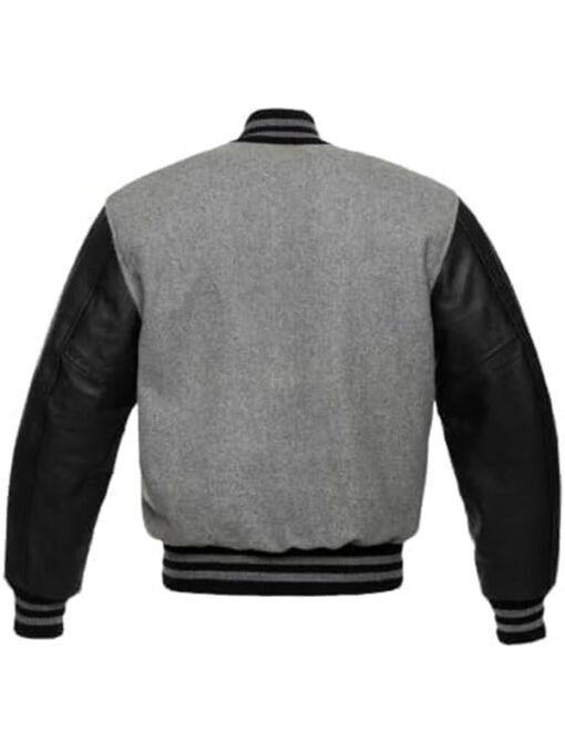 Grey Varsity With Black Sleeves