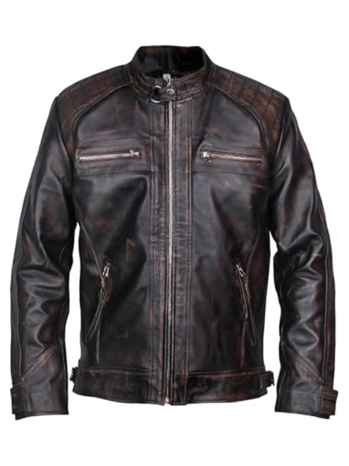 Distressed Black Biker Jacket