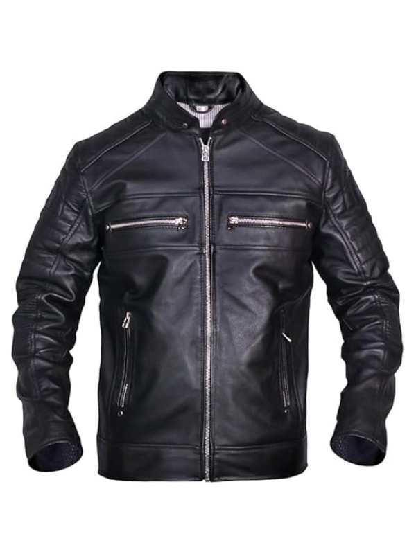 1 Outwear Legacy Black Cafe Racer Biker Jacket
