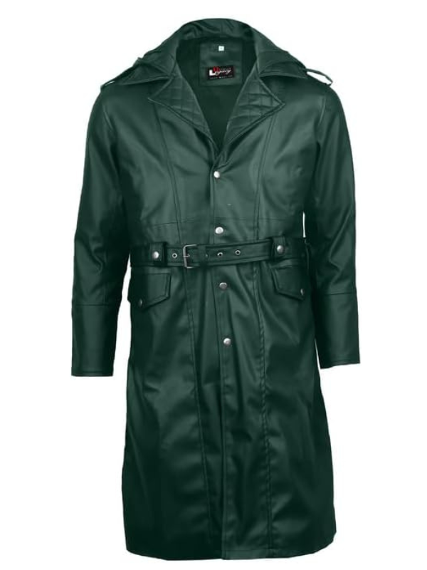 1 Outwear Legacy Green Trench Coat For Men's