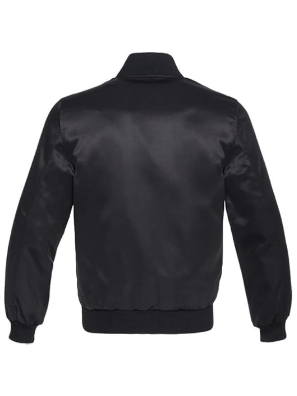 2 Black Satin Varsity