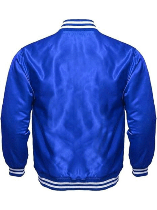 Outwear Legacy Blue Satin Varsity Jacket