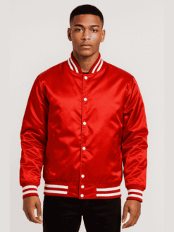 Outwear Legacy Men's Red Satin Varsity Jacket