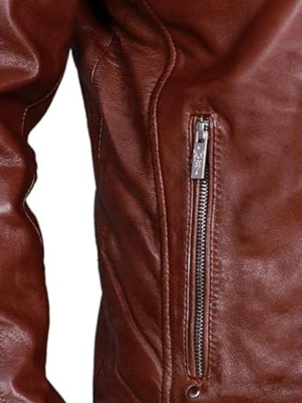 4 Outwear Legacy Vintage DK Brown Biker Jacket