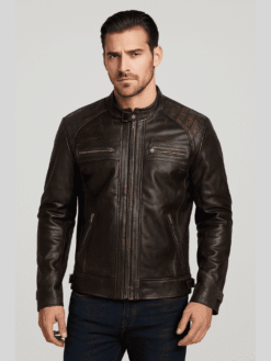 Outwear Legacy Men's Distressed Black Biker Jacket