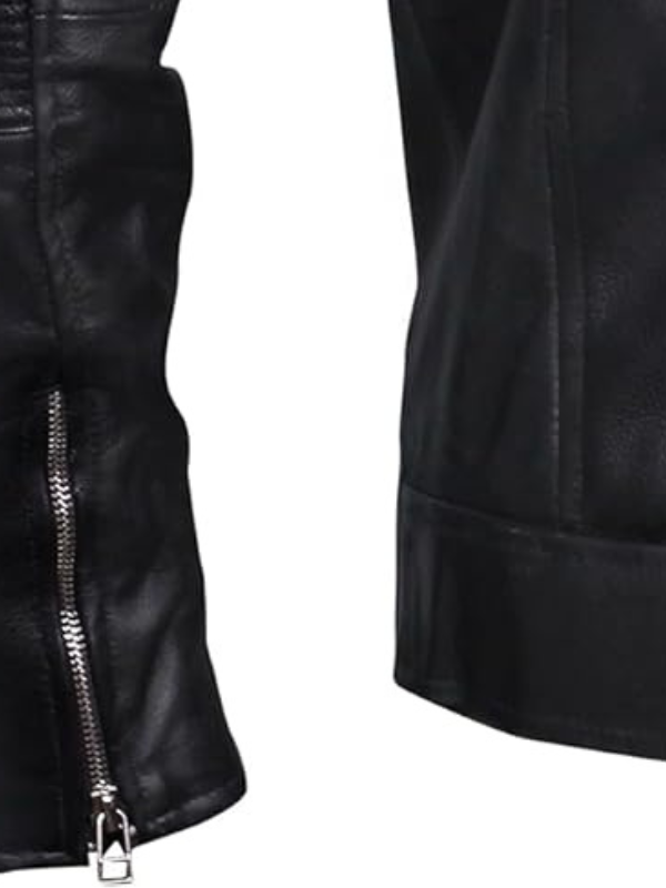 5 Unisex Black Cafe Racer Biker Jacket
