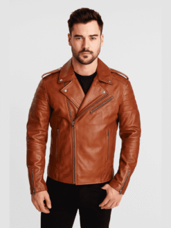 Outwear Legacy Men's Brown Cafe Racer Biker Jacket