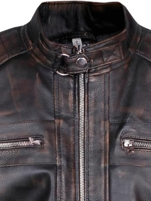 Outwear Legacy Men's Distressed Black Biker Jacket