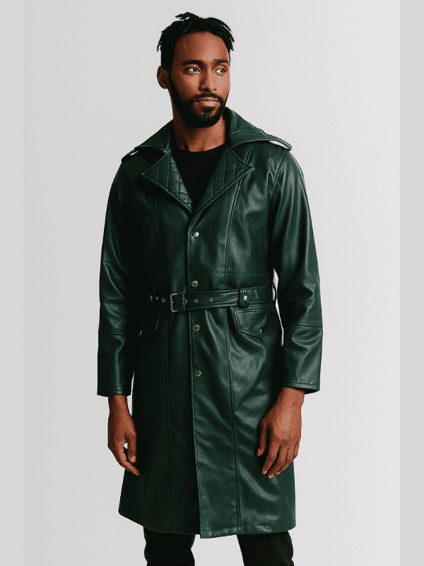 75-min Outwear Legacy Green Trench Coat For Men's