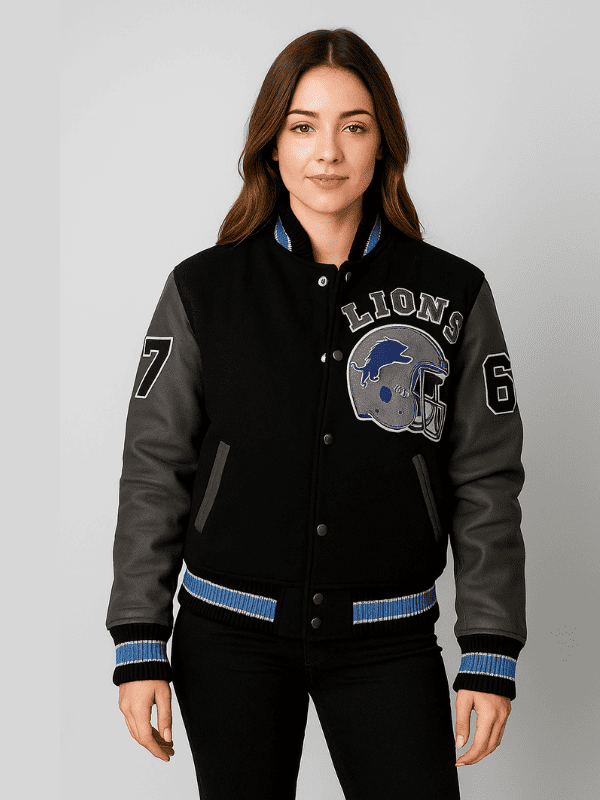 78-min Women’s Detroit Lions Beverly Hills Cop Varsity Jacket
