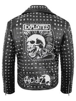 Men's Studded Spiked Skull Punk Jacket